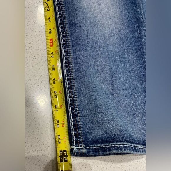 Rock Revival Linne Easy Crop Jeans 29x24 Distressed Stretch Denim EUC - Picture 4 of 14